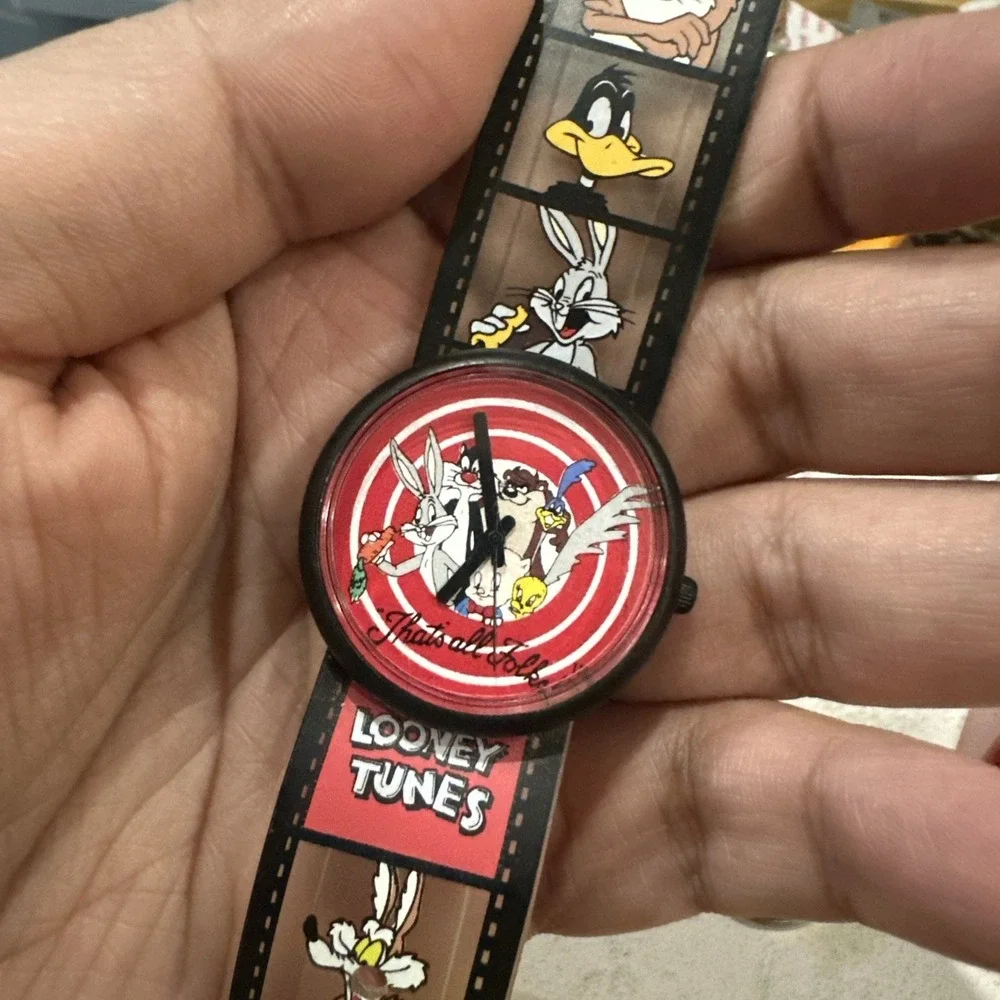Works VTG 1990s Armitron Looney Tunes Quartz Unisex Watch 34mm Warner Brothers